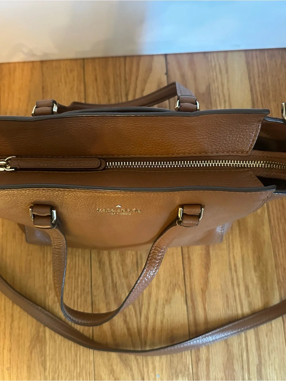 kate spade Brown Pebbled Leather Crossbody Satchel
